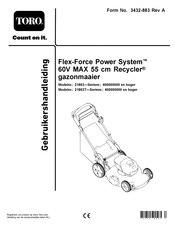 Toro Flex-Force Power System 60V MAX Gebruikershandleiding