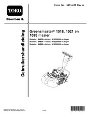 Toro Greensmaster 1026 Gebruikershandleiding