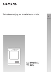 Siemens TXL 742K Gebruiksaanwijzing En Installatievoorschrift