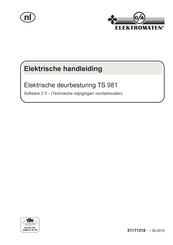 GFA ELEKTROMATEN TS 981 Elektrische Installatiehandleiding