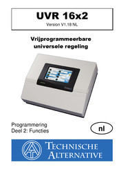 Technische Alternative UVR16x2 Programmeerhandleiding