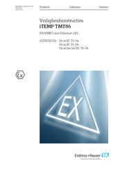 Endress+Hauser iTEMP TMT86 Bedienings- En Veiligheidsinstructies