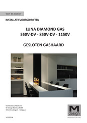 M Design LUNA DIAMOND GAS 1150V Installatievoorschriften