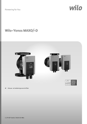 Wilo Yonos MAXO D Series Inbouw- En Bedieningsvoorschriften