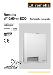 REMEHA W60-m ECO Technische Informatie En Montagehandleiding