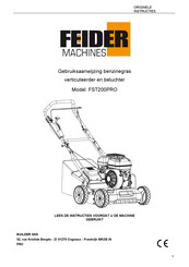 FEIDER Machines FST200PRO Gebruiksaanwijzing