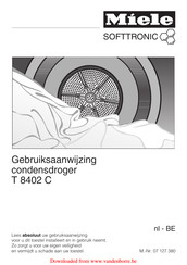 Miele SOFTTRONIC T 8402 C Gebruiksaanwijzing