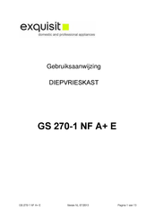 Exquisit GS 270-1 NF A+ E Gebruiksaanwijzing