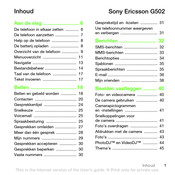 Sony Ericsson G502 Gebruiksaanwijzing