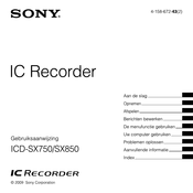 Sony ICD-SX850 Gebruiksaanwijzing