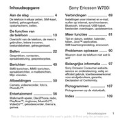 Sony Ericsson W700i Gebruiksaanwijzing