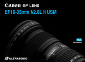 Canon EF LENS EF16-35mm f/2.8L II USM Handleiding
