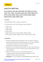 Jabra PRO 9465 Duo Korte Instructie