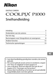 Nikon COOLPIX P1000 Snelhandleiding