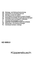 Kuppersbusch KD 9850.0 Montage- En Gebruiksaanwijzing