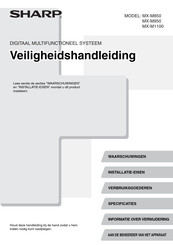 Sharp MX-M850 Bedienings- En Veiligheidshandleiding
