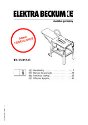 Metabo ELEKTRA BECKUM TKHS 315 C Handleiding