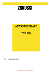 Zanussi ZDT 200 Gebruiksaanwijzing