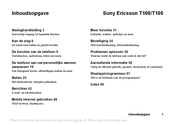 Sony Ericsson T105 Gebruiksaanwijzing