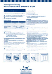 Orcon MVS-8RH Montagehandleiding