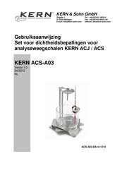 KERN and SOHN ACS-A03 Gebruiksaanwijzing