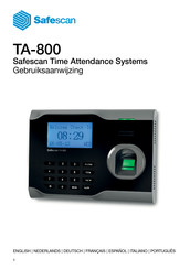 Safescan TA-800 Gebruiksaanwijzing