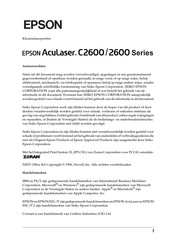 Epson AcuLaser C2600 Series Gebruiksaanwijzing