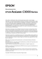 Epson AcuLaser C3000 Series Gebruiksaanwijzing