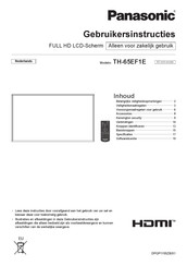 Panasonic TH-65EF1E Gebruikersinstructie