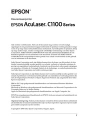 Epson AcuLaser C1100 Series Gebruiksaanwijzing