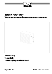 REMKO PWW 4000 Bedieningshandleiding