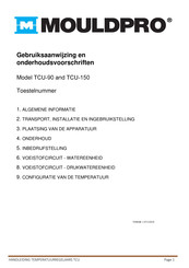 MOULDPRO TCU-90 Gebruiksaanwijzing En Onderhoudshandleiding