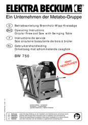 Elektra Beckum BW 750 Gebruikershandleiding