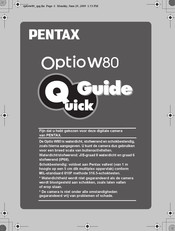 Pentax Optio W80 Snelgids