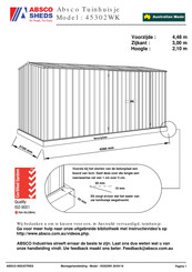 Absco Sheds 45302WK Montagehandleiding