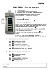 Faac RFWK 12 Programmeerhandleiding