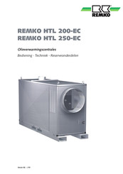 REMKO HTL 200-EC Bediening, Onderdelen, Reparatie