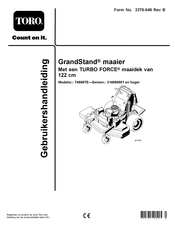 Toro GrandStand 74568TE Gebruikershandleiding