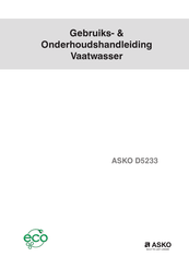 Asko D5233 Gebruiks- En Onderhoudshandleiding