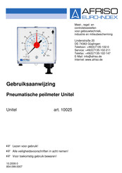 Afriso EURO-INDEX Unitel Gebruiksaanwijzing