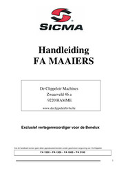 Sicma FA 1500 Handleiding