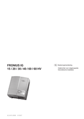 Fronius IG 20 Bedieningshandleiding