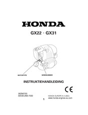 Honda GX31 Gebruiks- En Instruktiehandleiding