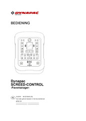 Fayat Group DYNAPAC SCREED-CONTROL Bedieningshandleiding