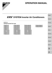 Daikin FXMQ250MVE Gebruikershandleiding