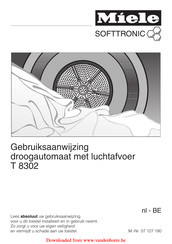 Miele SOFTTRONIC T 8302 Gebruiksaanwijzing