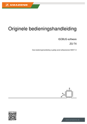 Amazone ZG-TX Originele Bedieningshandleiding