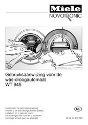 Miele NOVOTRONIC WT 945 Gebruiksaanwijzing