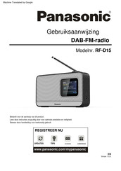 Panasonic RF-D15 Gebruiksaanwijzing