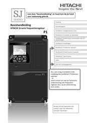 Hitachi SJ Series Basishandleiding